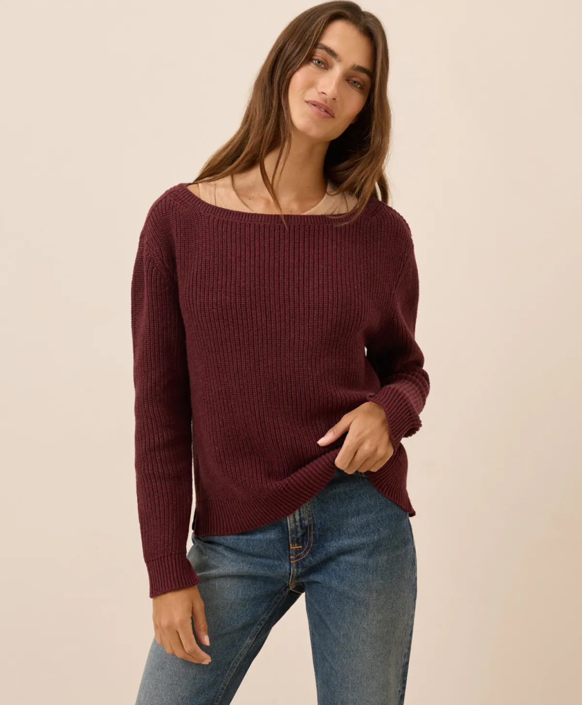 Women Pact Organic Luxe Knit Boatneck Sweater