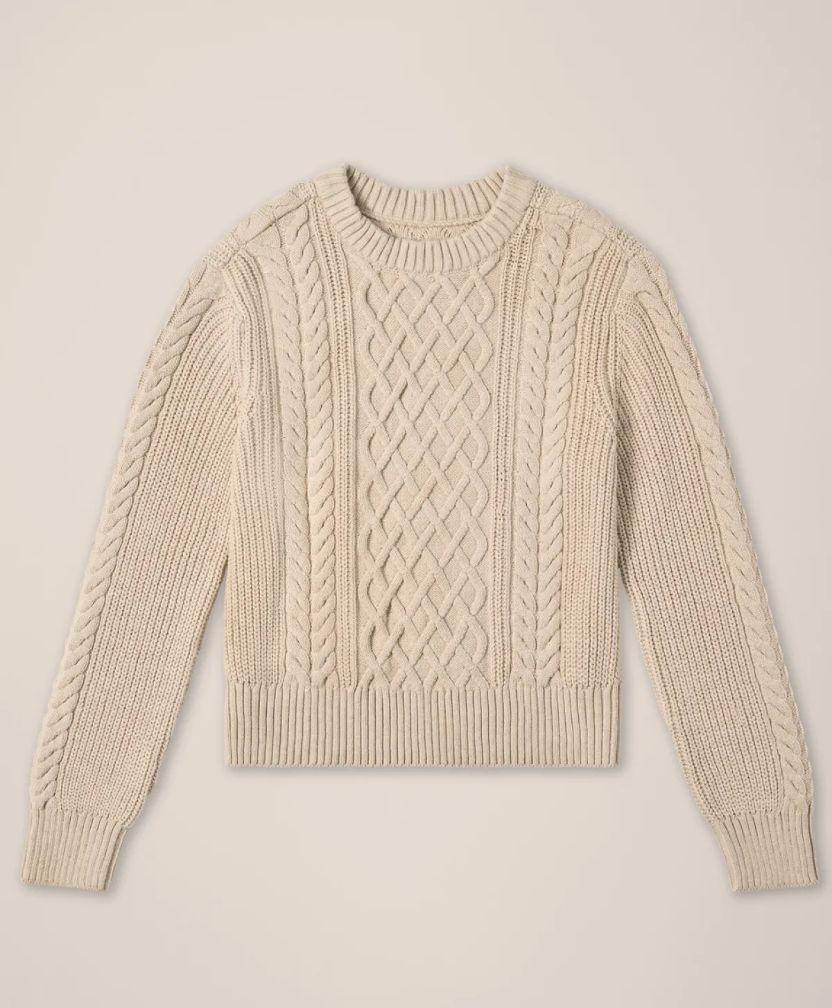 Women Pact Organic Luxe Knit Cable Crew Sweater