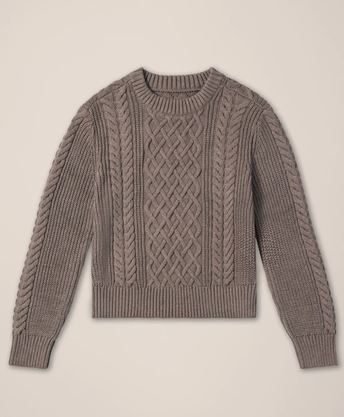 Women Pact Organic Luxe Knit Cable Crew Sweater