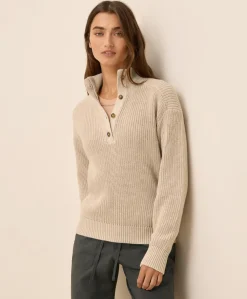 Women Pact Organic Luxe Knit Henley Sweater