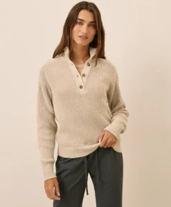Women Pact Organic Luxe Knit Henley Sweater