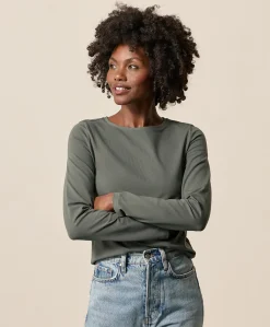 Women Pact Organic Luxe Stretch Jersey Slim Long Sleeve Tee