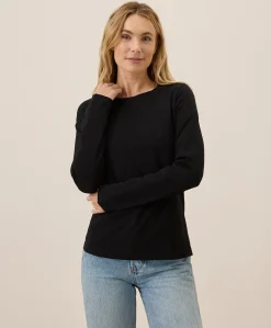 Women Pact Organic Luxe Stretch Jersey Slim Long Sleeve Tee