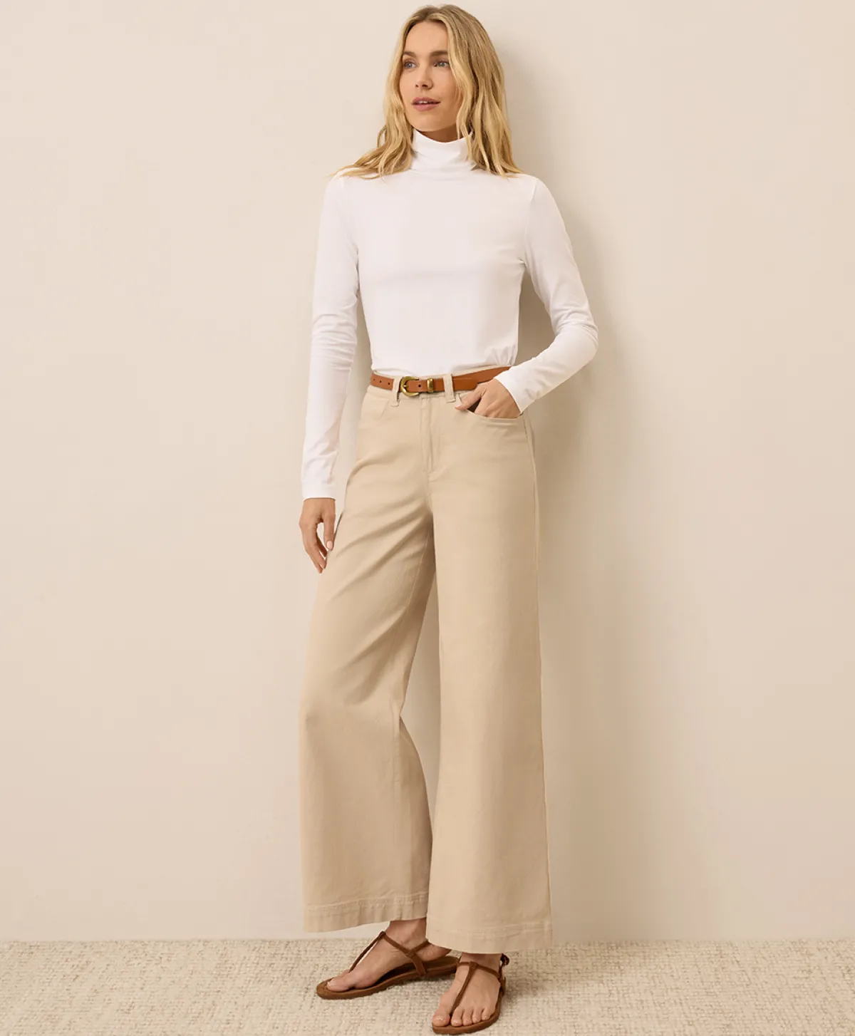 Women Pact Organic Luxe Stretch Jersey Slim Turtleneck