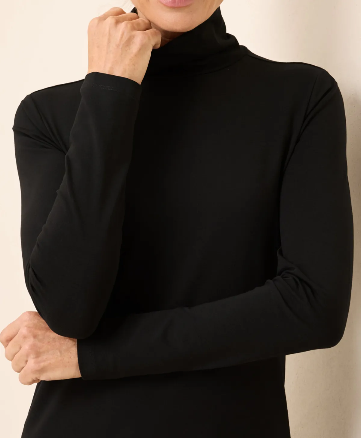 Women Pact Organic Luxe Stretch Jersey Slim Turtleneck
