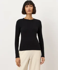 Women Pact Organic Perfect Rib Crewneck Long Sleeve Tee