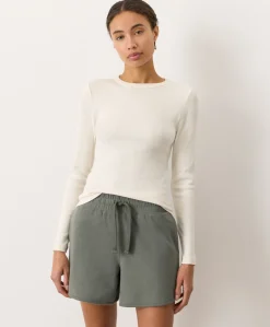 Women Pact Organic Perfect Rib Crewneck Long Sleeve Tee
