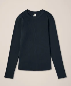 Women Pact Organic Perfect Rib Crewneck Long Sleeve Tee