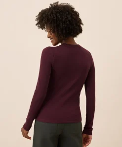 Women Pact Organic Perfect Rib Crewneck Long Sleeve Tee