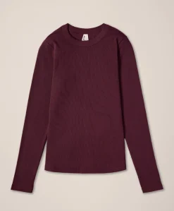 Women Pact Organic Perfect Rib Crewneck Long Sleeve Tee