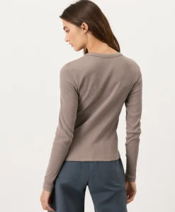 Women Pact Organic Perfect Rib Crewneck Long Sleeve Tee