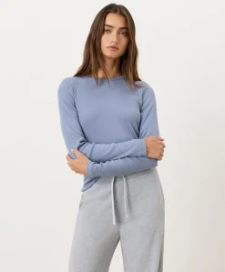 Women Pact Organic Perfect Rib Crewneck Long Sleeve Tee