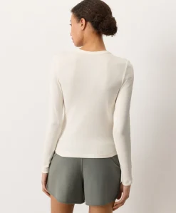 Women Pact Organic Perfect Rib Crewneck Long Sleeve Tee