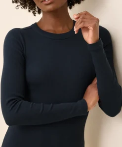 Women Pact Organic Perfect Rib Crewneck Long Sleeve Tee