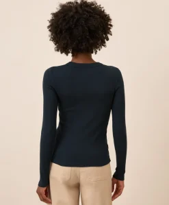 Women Pact Organic Perfect Rib Crewneck Long Sleeve Tee