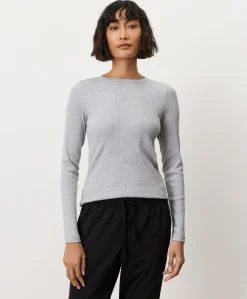 Women Pact Organic Perfect Rib Crewneck Long Sleeve Tee