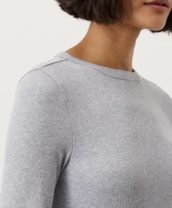Women Pact Organic Perfect Rib Crewneck Long Sleeve Tee