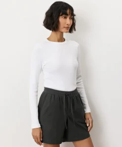 Women Pact Organic Perfect Rib Crewneck Long Sleeve Tee