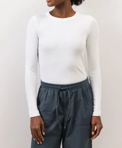 Women Pact Organic Perfect Rib Crewneck Long Sleeve Tee