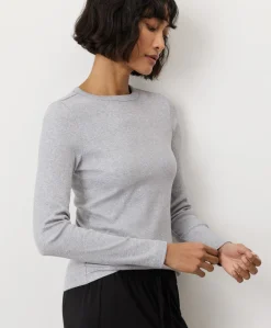 Women Pact Organic Perfect Rib Crewneck Long Sleeve Tee