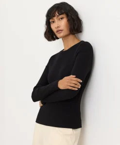 Women Pact Organic Perfect Rib Crewneck Long Sleeve Tee