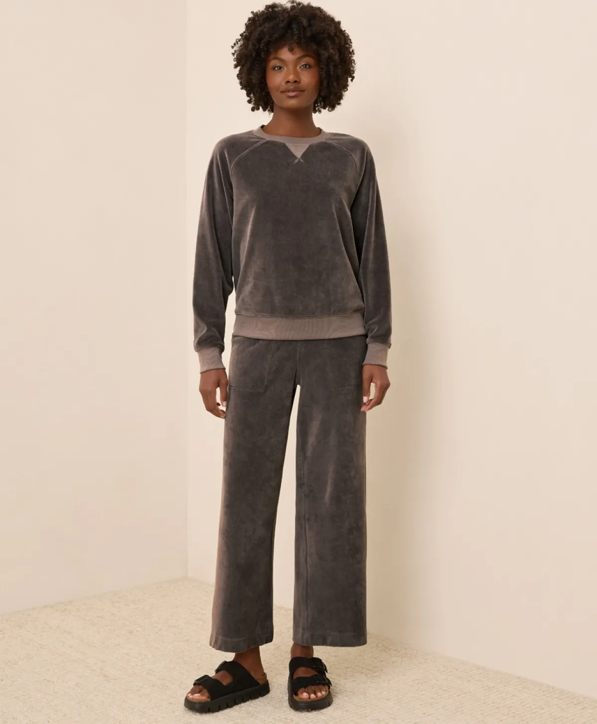 Women Pact Organic Pure Velour Crew Sweatshirt