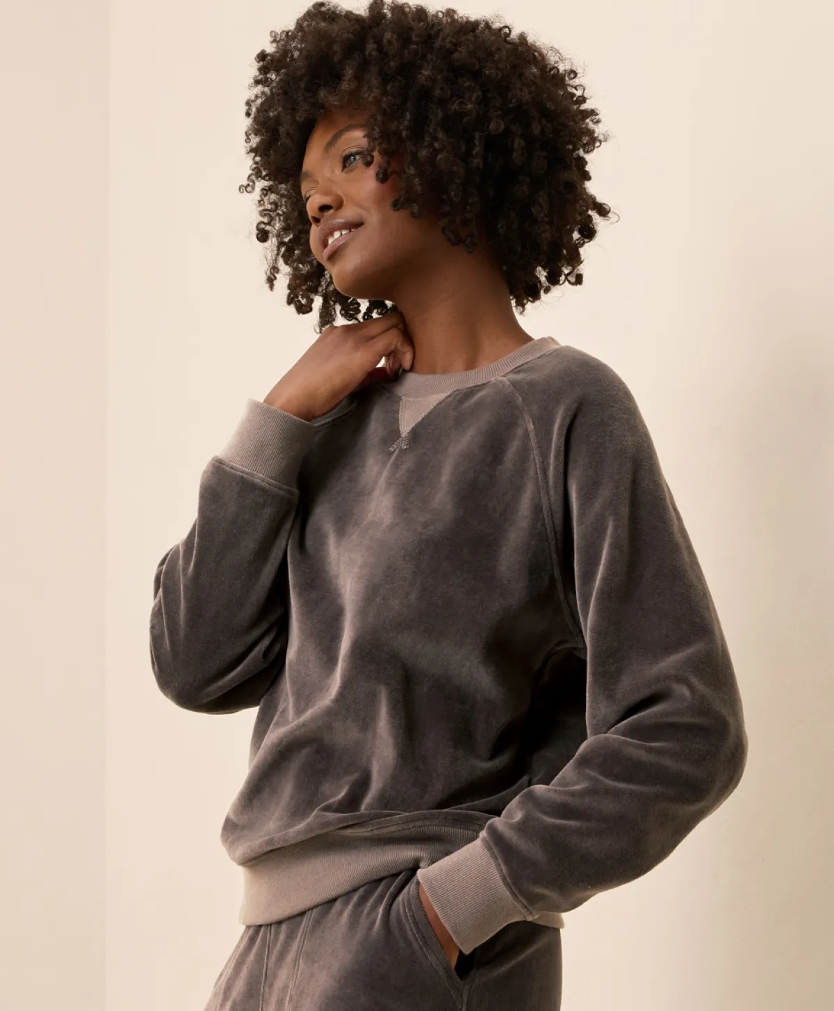 Women Pact Organic Pure Velour Crew Sweatshirt
