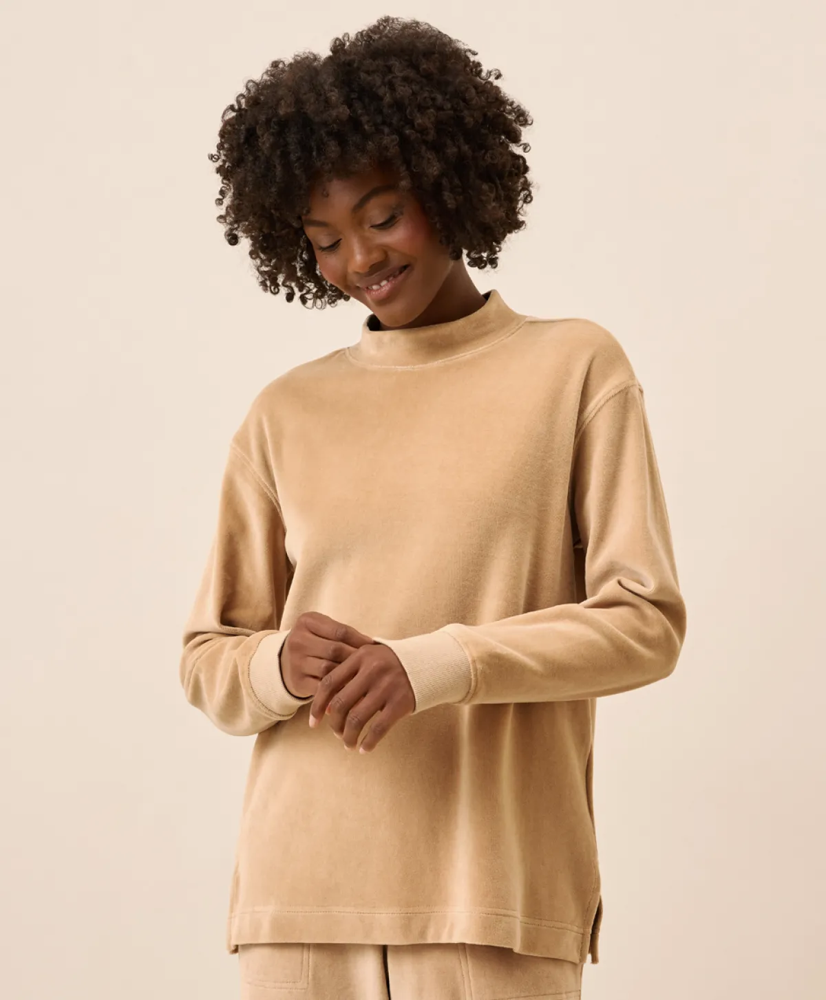 Women Pact Organic Pure Velour Mock Tunic