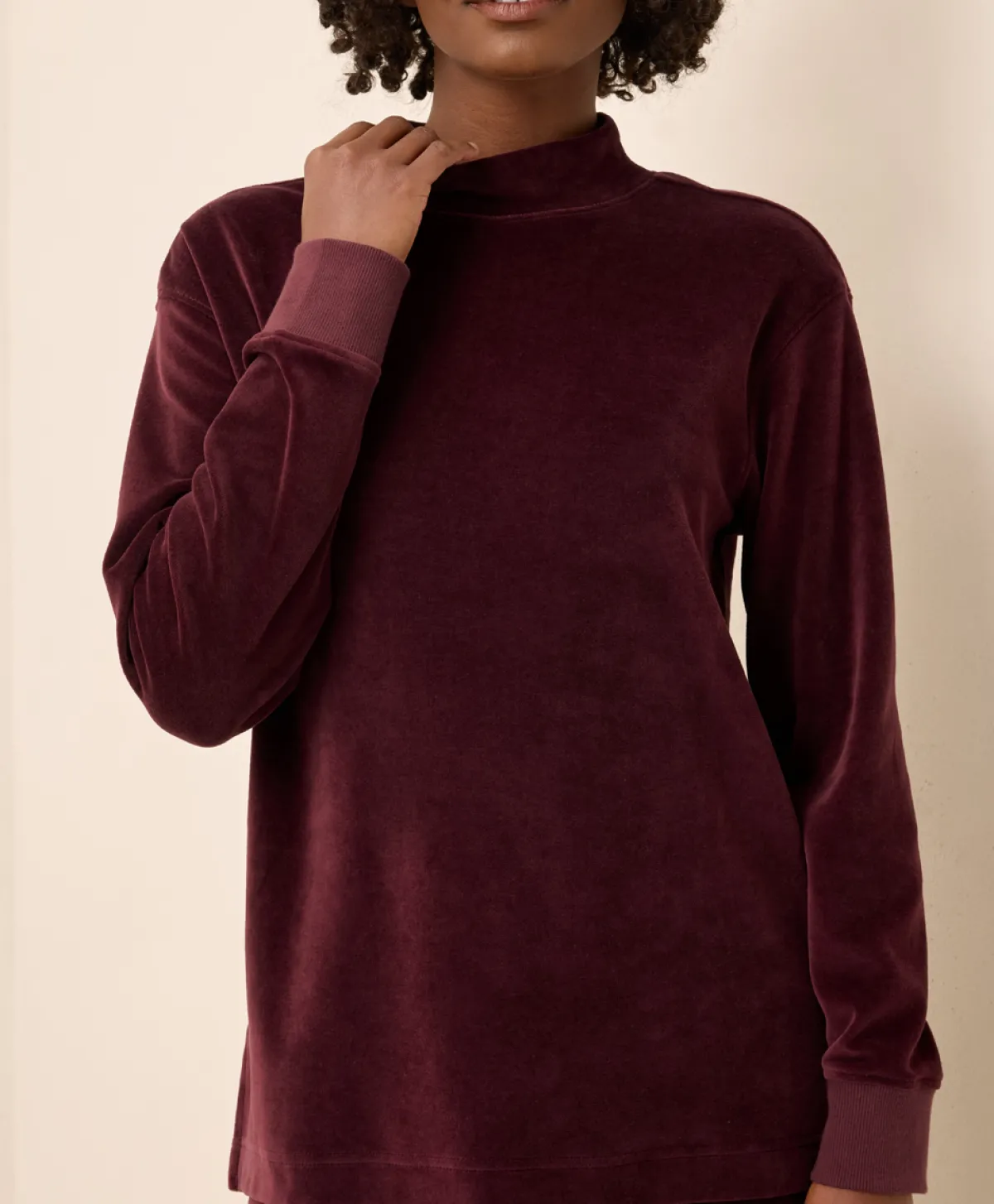 Women Pact Organic Pure Velour Mock Tunic