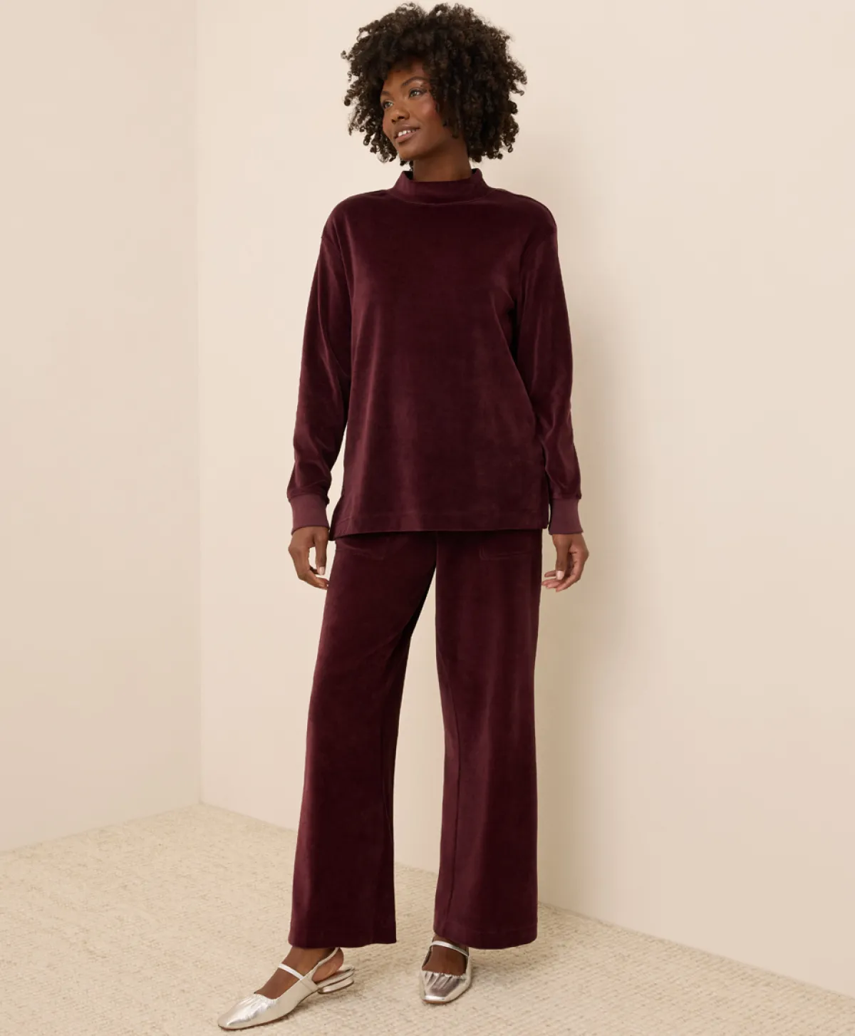 Women Pact Organic Pure Velour Mock Tunic