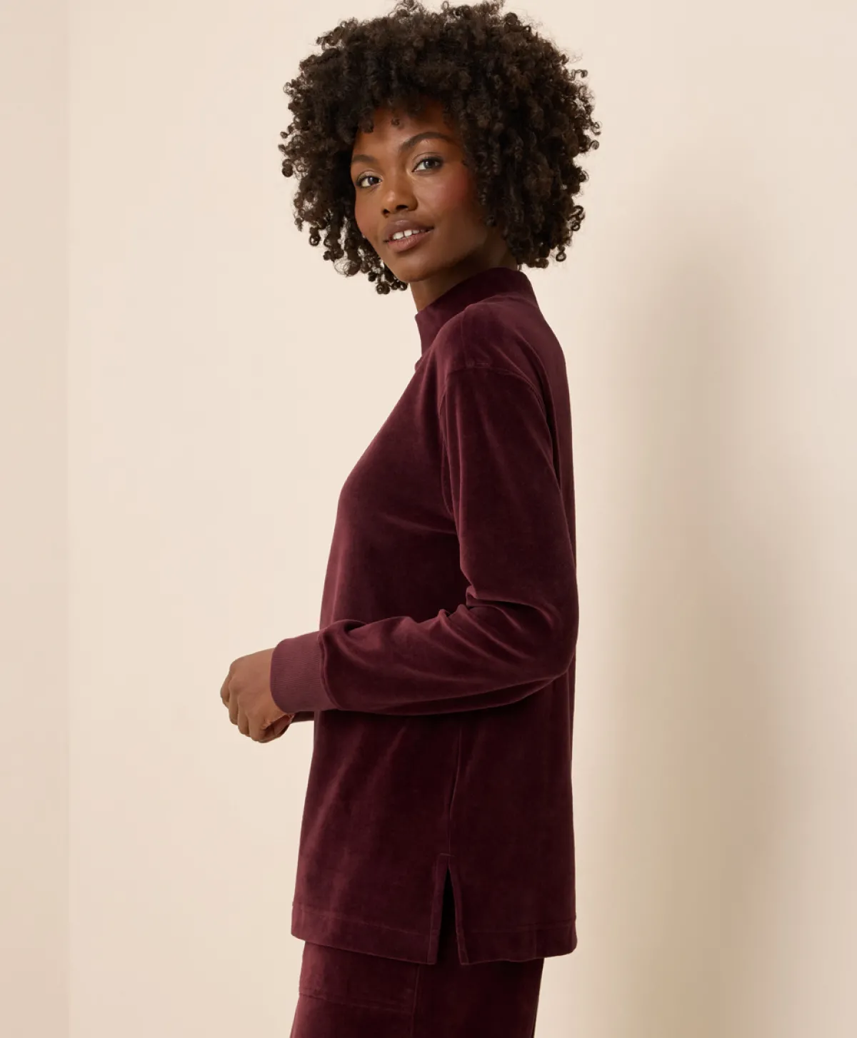 Women Pact Organic Pure Velour Mock Tunic