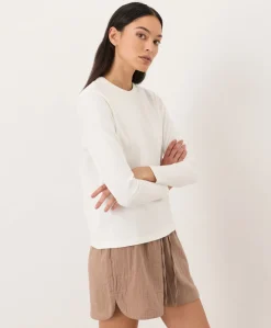 Women Pact Organic Soft-Slub Essential Crewneck Long Sleeve Tee