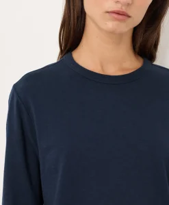 Women Pact Organic Soft-Slub Essential Crewneck Long Sleeve Tee