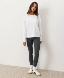 Women Pact Organic Soft-Slub Essential Crewneck Long Sleeve Tee