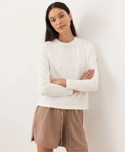 Women Pact Organic Soft-Slub Essential Crewneck Long Sleeve Tee