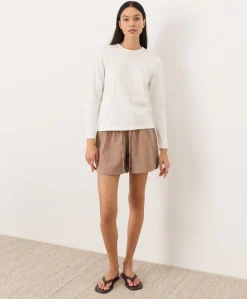 Women Pact Organic Soft-Slub Essential Crewneck Long Sleeve Tee