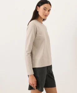 Women Pact Organic Soft-Slub Essential Crewneck Long Sleeve Tee