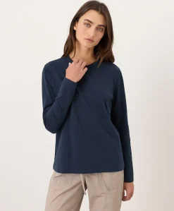 Women Pact Organic Soft-Slub Essential Crewneck Long Sleeve Tee