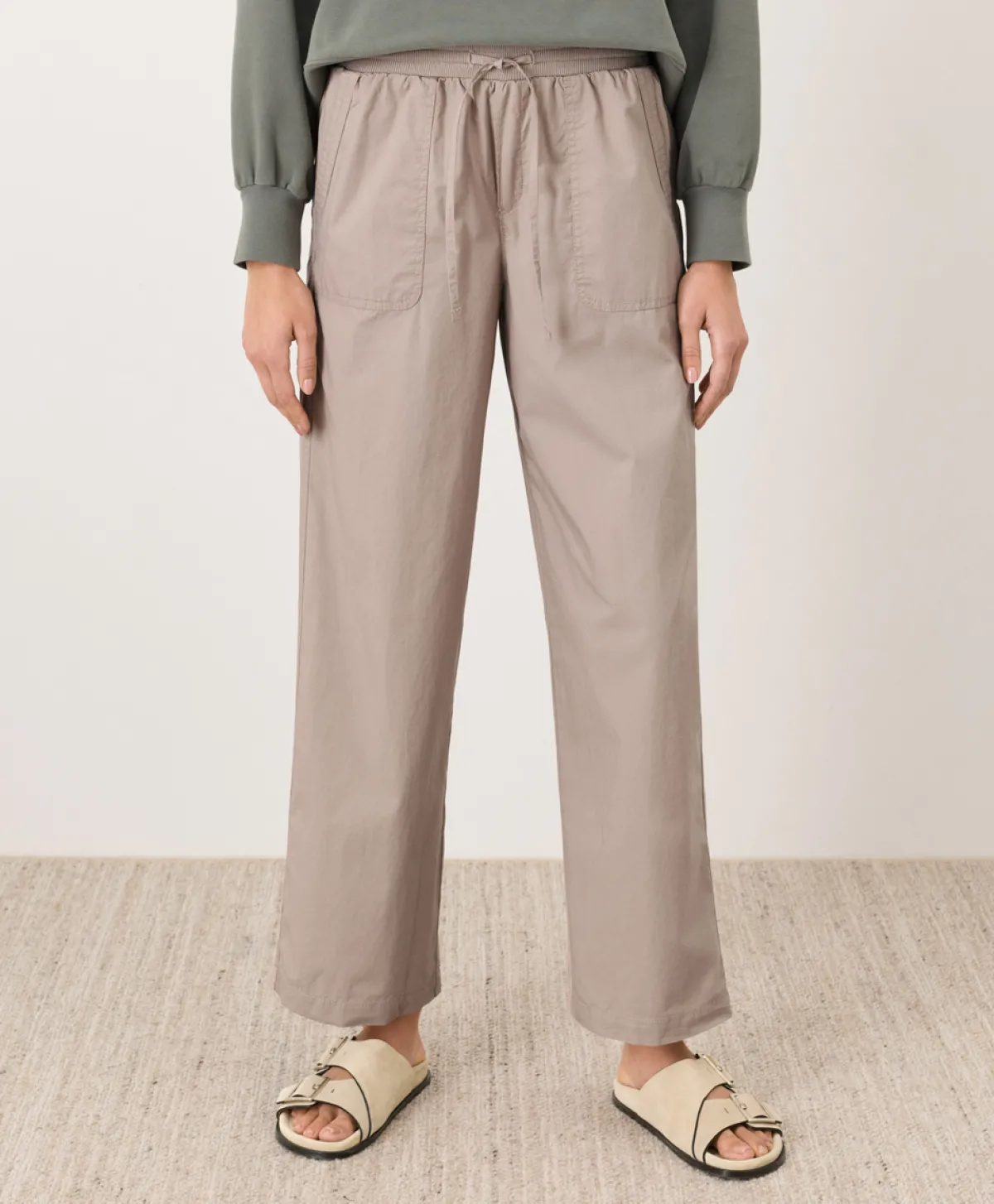 Women Pact Organic Stretch Poplin Wide Leg Pant
