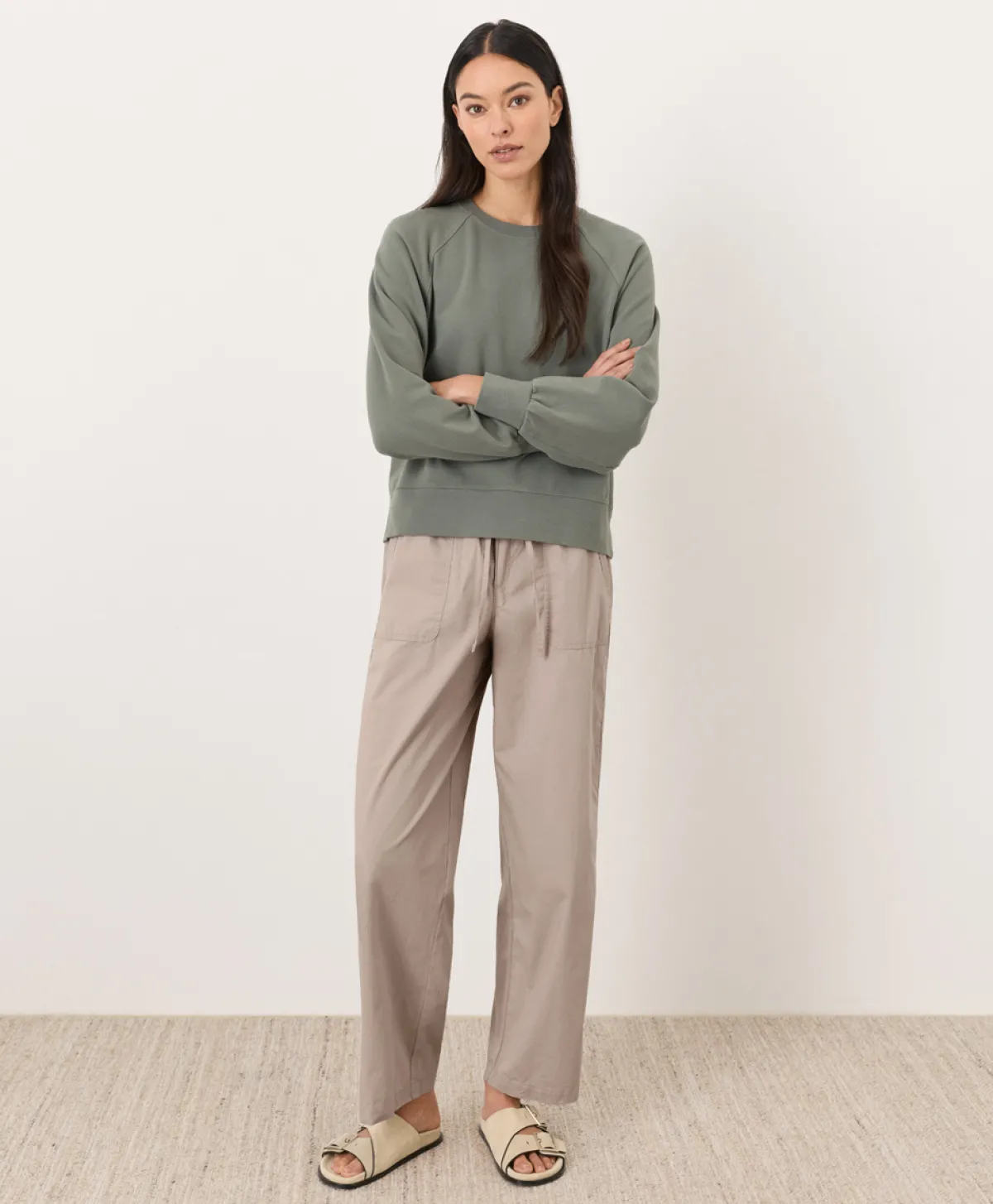 Women Pact Organic Stretch Poplin Wide Leg Pant