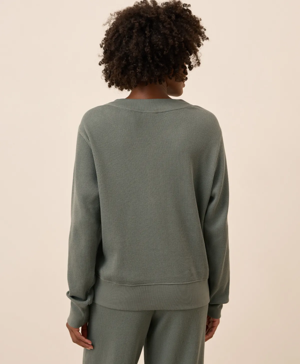 Women Pact Organic Thermal Waffle Henley Pullover