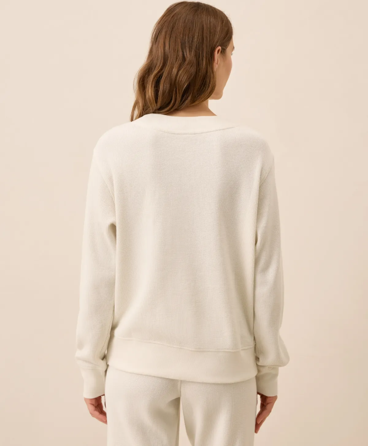 Women Pact Organic Thermal Waffle Henley Pullover