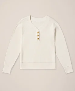Women Pact Organic Thermal Waffle Henley Pullover