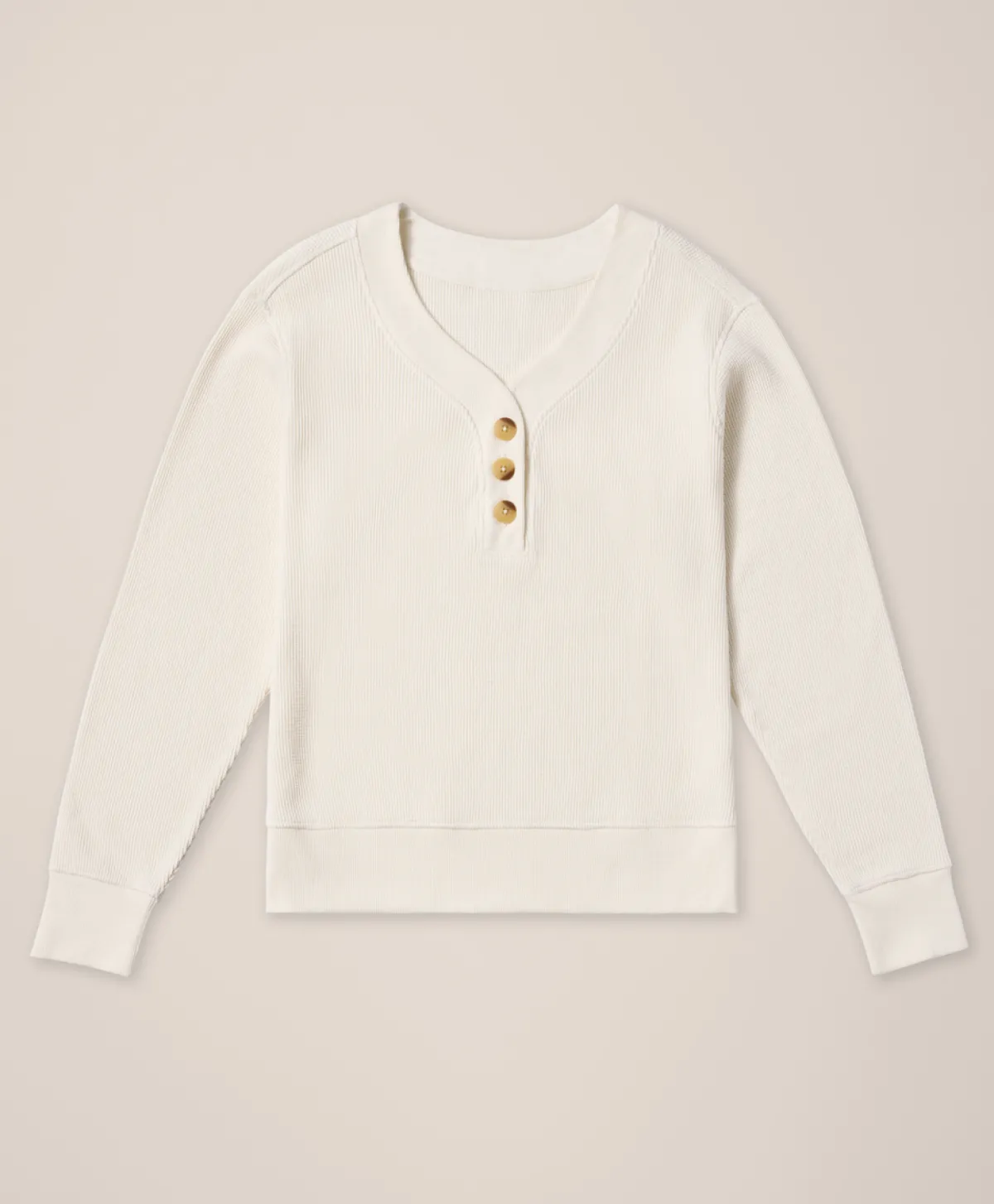 Women Pact Organic Thermal Waffle Henley Pullover