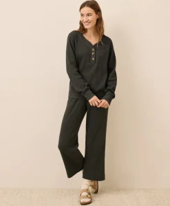 Women Pact Organic Thermal Waffle Henley Pullover