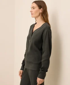 Women Pact Organic Thermal Waffle Henley Pullover