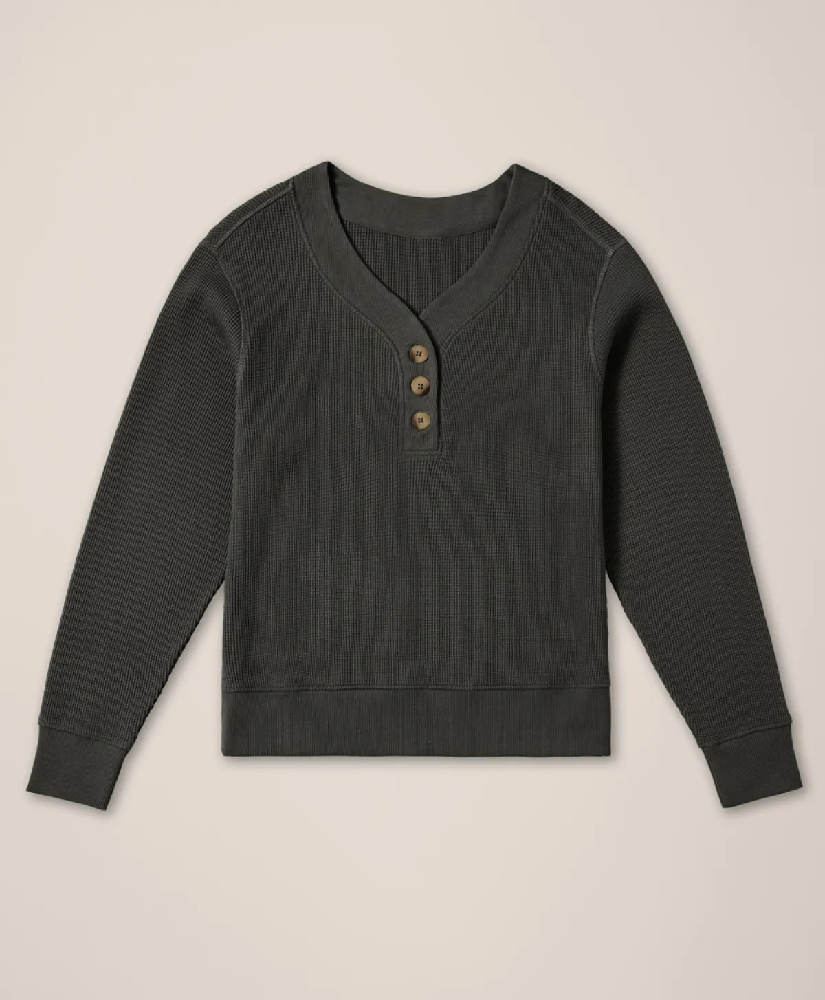 Women Pact Organic Thermal Waffle Henley Pullover