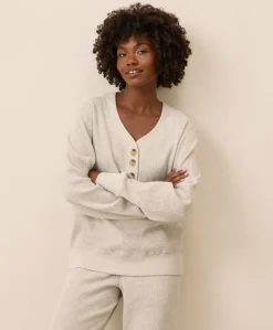 Women Pact Organic Thermal Waffle Henley Pullover
