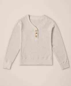 Women Pact Organic Thermal Waffle Henley Pullover