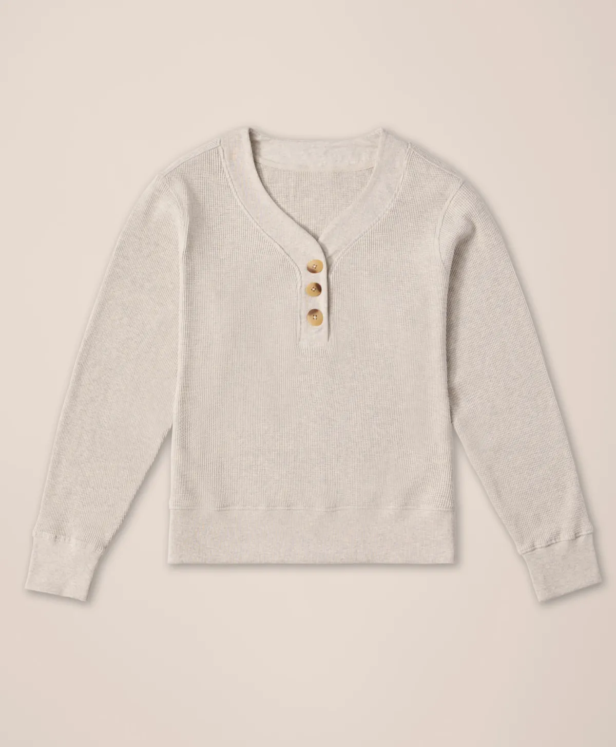 Women Pact Organic Thermal Waffle Henley Pullover